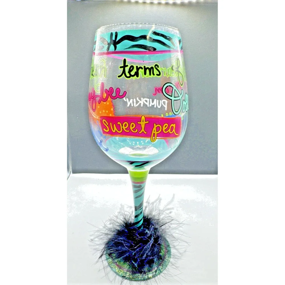 Southern Terms of Endearment by Sassy & Southern Hand Painted Novelty Wine Glass